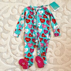 Posh Peanut Valerie ruffled footie 6-9M NWT!